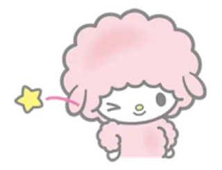 😉 fofo, desenho animado, rosa, estrela telegram sticker