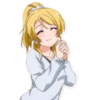 😍 garota anime, loira, fofa, sorrindo, personagem anime telegram sticker
