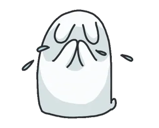 😭 triste, pleurer, fantôme, émotion, dessin animé, autocollant telegram sticker