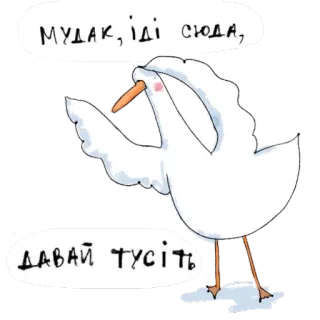 🍺 МУДАК, ІДИ СЮДА,
ДАВАЙ ТУСІТЬ 거위, 새, 만화, 불쾌한 telegram sticker