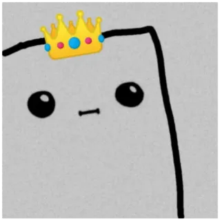 👑 милый, мультфильм, персонаж, корона, простой, рисунок telegram sticker
