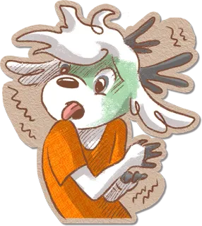 🤢 Мультфильм, Животное, Стикер, Выражение, Смешной, Цифровое искусство telegram sticker