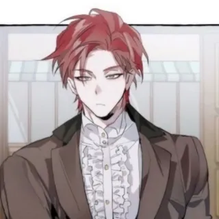 🌑 anime, manga, character, red hair, man, portrait telegram sticker