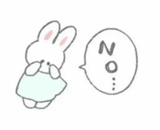 🤍 No... conejo, conejito, no, lindo, dibujos animados, negativo telegram sticker