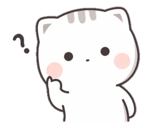 🤨 Katze, Frage, Denken, Süß, Cartoon, Tier, Verwirrt whatsapp sticker