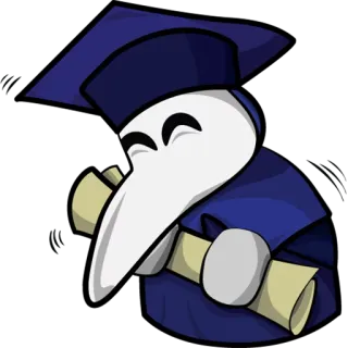 🎓 remise de diplôme, diplôme, diplômé, médecin de peste, docteur telegram sticker