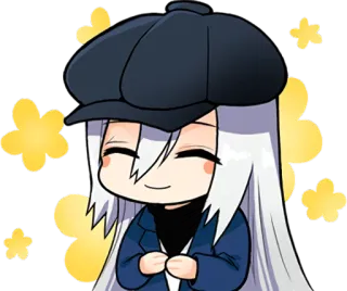😌 carino, chibi, stile anime, cartone animato, cappello, stella, kawaii telegram sticker