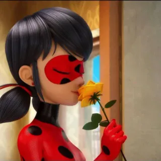 🥹 Ladybug Miraculous: Tales of Ladybug & Cat Noir kepik, miraculous ladybug, kartun, karakter, pahlawan, bunga whatsapp sticker