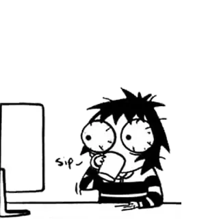 😨 sip cartoon, drinking, sip, computer, tired telegram sticker