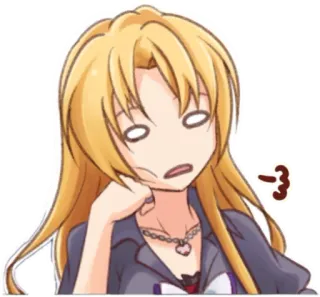 😮‍💨 Anime, Expressão, Garota, entediada, Mangá whatsapp sticker