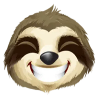 😄 bicho-preguiça, animal, fofo, feliz, sorrindo, engraçado whatsapp sticker