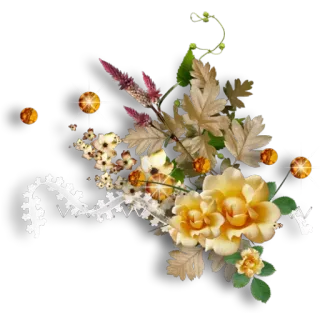 🌹 цветы, цветочный, желтые цветы, листья, природа, украшение, букет telegram sticker