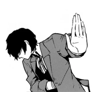 🥚 Anime, Manga, Postać, Ręka, Gest, Stop telegram sticker
