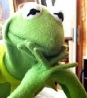 😃 Kermit rana, pensare, kermit, muppet, pupazzo telegram sticker