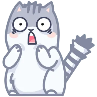 😯 gato, surpreso, assustado, chocado, desenho animado, animal telegram sticker
