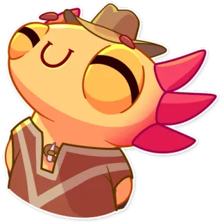 😌 animale, lucertola, cartone animato, personaggio, cappello, poncho telegram sticker