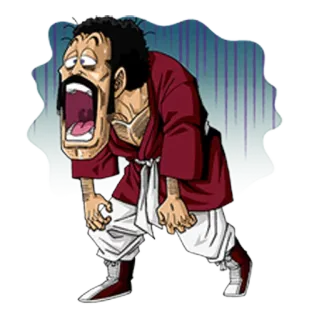 😩 Mr. Satan Dragon Ball Z dragon ball z, mr. satan, anime, esausto, cartoni animati, divertente telegram sticker