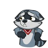😨 raton laveur, dessin animé, triste, animal telegram sticker