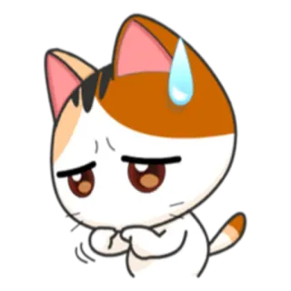 😞 gato, nervoso, fofo, animal, emoji, desenho animado telegram sticker