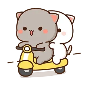🛵 kucing, skuter, imut, kartun, binatang, kawaii telegram sticker
