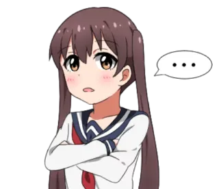 😶 anime, chica, dibujos animados, pensando telegram sticker