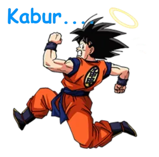 🏃 Goku Dragon Ball Kabu... animé, course, peur, Goku, Dragon Ball whatsapp sticker