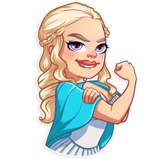 💪 Frau, stark, Cartoon, Mädchen, Figur, Feminismus telegram sticker