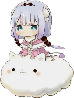 😁 Kanna Kamui Miss Kobayashi's Dragon Maid Anime, Drago, Chibi, Kawaii, Carino telegram sticker