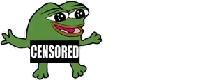 😄 Pepe the Frog CENSORED meme, frog, censored, pepe, internet culture telegram sticker
