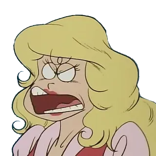 😤 Hoạt hình, Tức giận, Phụ nữ, Tóc vàng, Khó chịu telegram sticker
