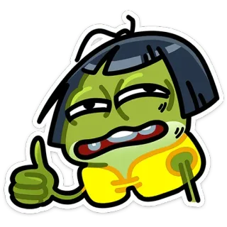 👍 cartoon, character, funny, meme, thumbs up, sticker telegram sticker