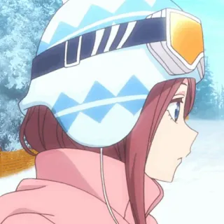 🐾 Anime, Inverno, Sci, Neve, Carino, Ragazza, Personaggio, Cartone animato telegram sticker