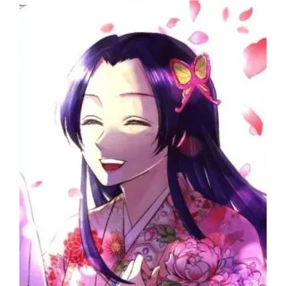 🙂 Kanae Kocho Demon Slayer anime, demon slayer, kanae kocho, character, kimono, butterfly telegram sticker