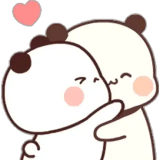 😀 Panda, Umarmung, Liebe, Süß, Cartoon, Tiere telegram sticker