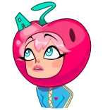 🤔 А что? 漫画, さくらんぼ, ステッカー, ロシア語, 質問, 指のジェスチャー telegram sticker