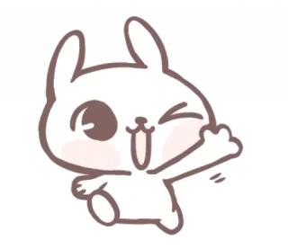 🎀 thỏ, vẫy tay, dễ thương, hoạt hình, thỏ con, chào hỏi telegram sticker