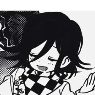 🏁 Kokichi Oma Danganronpa V3: Killing Harmony Anime, Manga, Danganronpa, Kokichi Oma, Charakter, Schwarzweiß whatsapp sticker