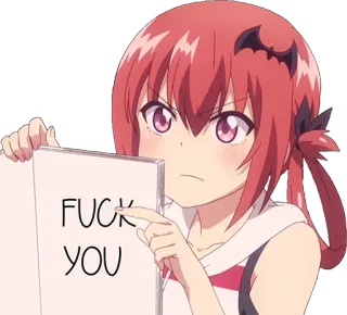 🖕 FUCK YOU Anime, Dziewczyna, Obraźliwe, Przekleństwo, Satanistyczne telegram sticker