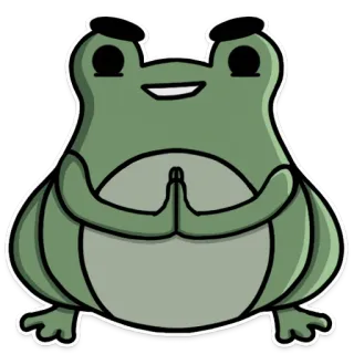 😈 grenouille, dessin animé, vert, animal, kawaii telegram sticker
