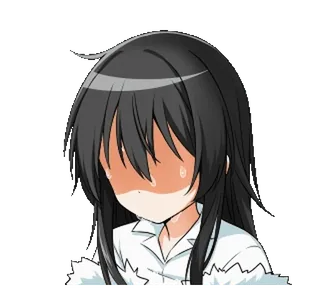 😰 anime, dziewczyna, smutna, płacząca, zawstydzona, zdenerwowana telegram sticker