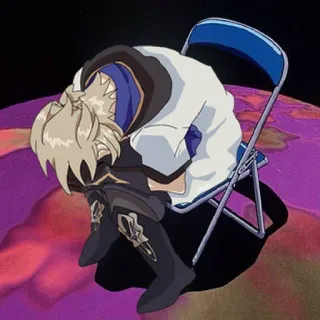 😭 anime, sad, chair, sitting, crying, exhausted telegram sticker