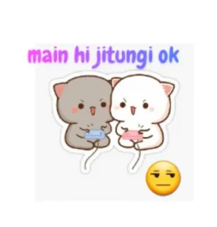 👀 main hi jitungi ok cats, gaming, cute, cartoon whatsapp sticker