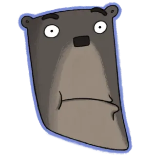 😕 bear, animal, cartoon, sticker telegram sticker