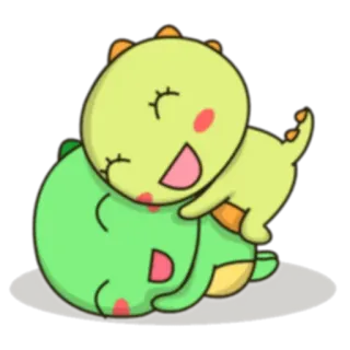 😃 Cartone animato, Dinosauro, Carino, Kawaii, Amichevole, Animali, Rettili whatsapp sticker