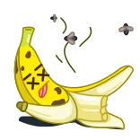 💀 банан, мертвый, мухи, гнилой, еда, фрукт telegram sticker