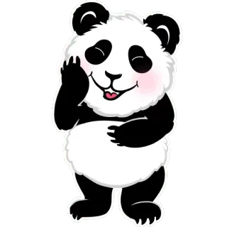 😄 パンダ, 動物, クマ, かわいい, ステッカー, 漫画 telegram sticker