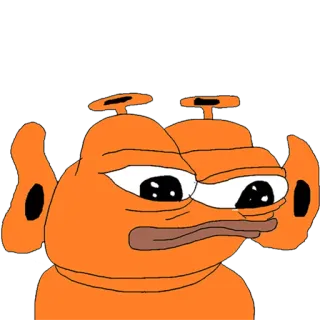 👽 Pepe, Frosch, Meme, Internet, Orange, Cartoon telegram sticker