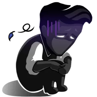 😣 triste, depresso, solo, cartone animato, emozione, malinconia whatsapp sticker