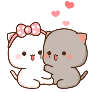 ✨ mèo, yêu, dễ thương, hoạt hình, động vật, trái tim telegram sticker