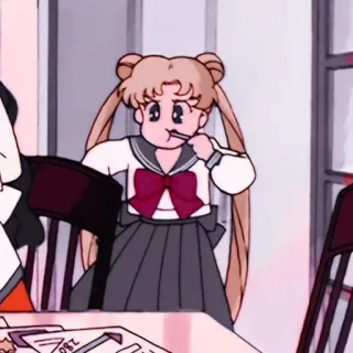 😋 Sailor Moon anime, sailor moon, school uniform, cartoon, character, pencil telegram sticker
